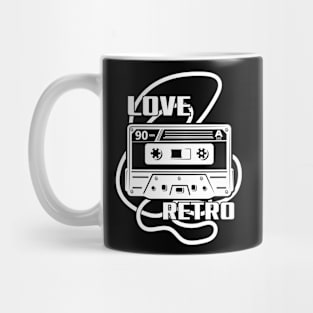 Love retro.Music mixtape,Tape Cassette 80s,90s Mug